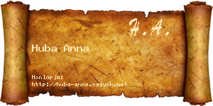 Huba Anna névjegykártya